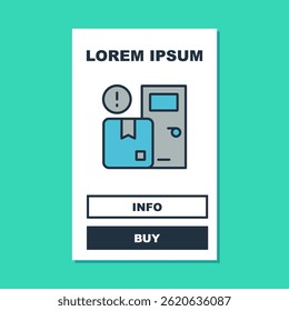 Filled outline Home delivery services icon isolated on turquoise background.  Vector