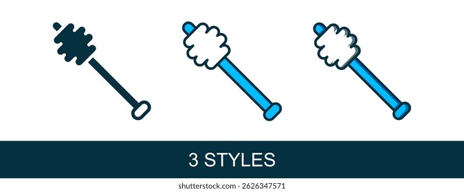 Filled outline Honey dipper stick icon isolated on white background. Honey ladle.  Vector