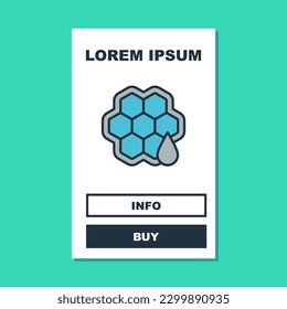Filled outline Honeycomb icon isolated on turquoise background. Honey cells symbol. Sweet natural food.  Vector