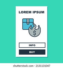 Filled outline Hot price icon isolated on turquoise background.  Vector