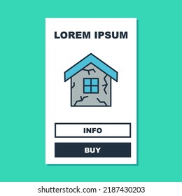 Filled outline House icon isolated on turquoise background. Insurance concept. Security, safety, protection, protect concept.  Vector
