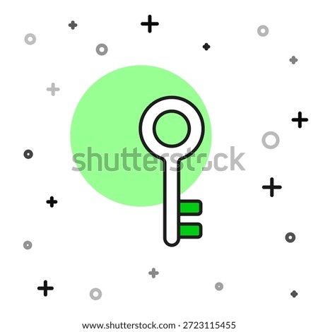 Filled outline House key icon isolated on white background.  Vector