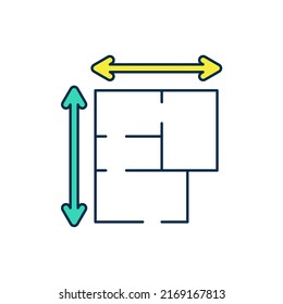 Icono de plan de la casa de esquema relleno aislado en fondo blanco.  Vector