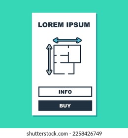 Filled outline House plan icon isolated on turquoise background.  Vector