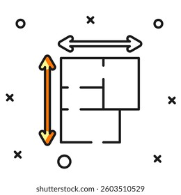 Filled outline House plan icon isolated on white background. Flat filled outline style with shadow. Vector