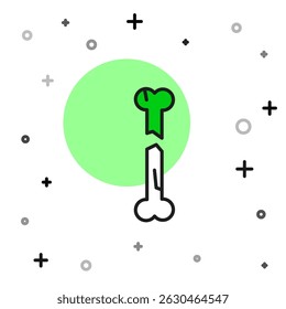Filled outline Human broken bone icon isolated on white background.  Vector