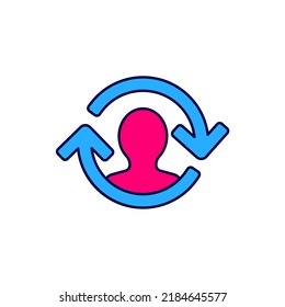 Filled outline Human resources icon isolated on white background. Concept of human resources management, professional staff research, head hunter job.  Vector