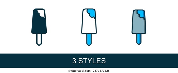 Filled outline Ice cream icon isolated on white background. Sweet symbol.  Vector