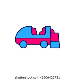 Filled outline Ice resurfacer icon isolated on white background. Ice resurfacing machine on rink. Cleaner for ice rink and stadium.  Vector