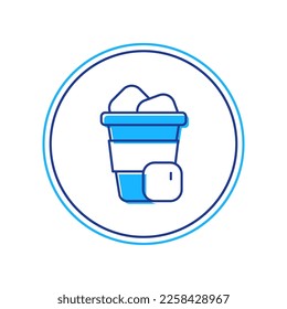 Filled outline Iced coffee icon isolated on white background.  Vector
