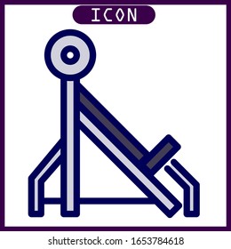 filled outline icon of bench press in vector design