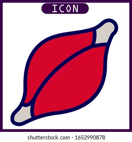 filled outline icon of muscle in vector design