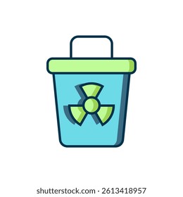 Filled outline Infectious waste icon isolated on white background. Tank for collecting radioactive waste. Dumpster or container. Biohazardous substances. Flat filled outline style with shadow. Vector