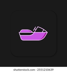 Filled outline Jet ski icon isolated on black background. Water scooter. Extreme sport. Flat filled outline style with shadow. Vector