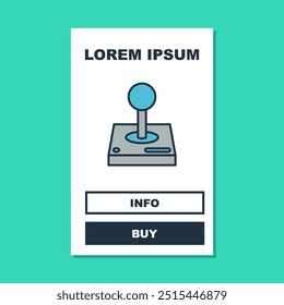 Filled outline Joystick for arcade machine icon isolated on turquoise background. Joystick gamepad.  Vector