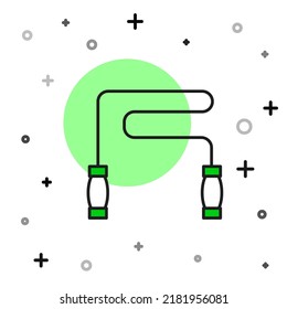 Filled outline Jump rope icon isolated on white background. Skipping rope. Sport equipment.  Vector