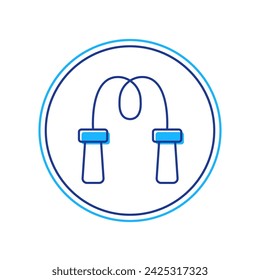 Filled outline Jump rope icon isolated on white background. Skipping rope. Sport equipment.  Vector
