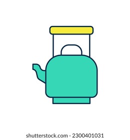 Filled outline Kettle with handle icon isolated on white background. Teapot icon.  Vector