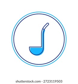 Filled outline Kitchen ladle icon isolated on white background. Cooking utensil. Cutlery spoon sign.  Vector