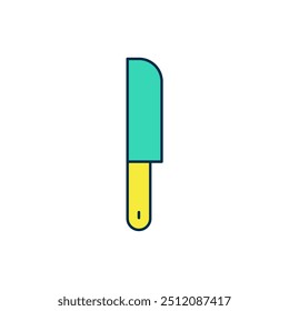 Filled outline Knife icon isolated on white background. Cutlery symbol.  Vector