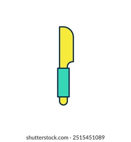 Filled outline Knife icon isolated on white background. Cutlery symbol.  Vector