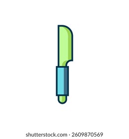 Filled outline Knife icon isolated on white background. Cutlery symbol. Flat filled outline style with shadow. Vector
