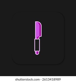 Filled outline Knife icon isolated on black background. Cutlery symbol. Flat filled outline style with shadow. Vector