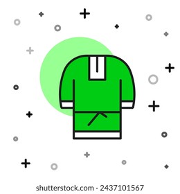 Filled outline Kosovorotka is a traditional Russian shirt icon isolated on white background. Traditional national clothes.  Vector