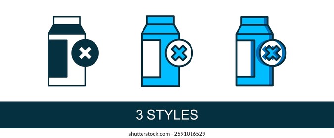 Filled outline Lactose intolerance icon isolated on white background. Not allow milk. Allergy concept, lactose intolerance allergy warning sign.  Vector