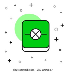 Filled outline Lamp in electronic circuit icon isolated on white background.  Vector