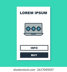 Filled outline Laptop with password notification icon isolated on turquoise background. Security, personal access, user authorization, login form.  Vector