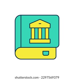 Filled outline Law book icon isolated on white background. Legal judge book. Judgment concept.  Vector