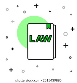 Filled outline Law book icon isolated on white background. Legal judge book. Judgment concept.  Vector