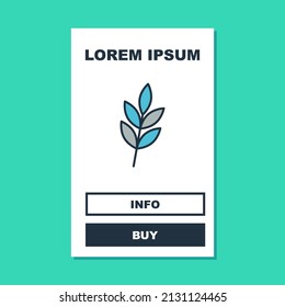 Filled outline Leaf icon isolated on turquoise background. Leaves sign. Fresh natural product symbol.  Vector