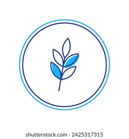 Filled outline Leaf icon isolated on white background. Leaves sign. Fresh natural product symbol.  Vector
