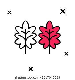 Filled outline Leaf icon isolated on white background. Leaves sign. Fresh natural product symbol.  Vector