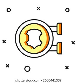 Filled outline Leather icon isolated on white background. Flat filled outline style with shadow. Vector