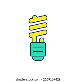 Filled outline LED light bulb icon isolated on white background. Economical LED illuminated lightbulb. Save energy lamp.  Vector