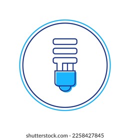 Filled outline LED light bulb icon isolated on white background. Economical LED illuminated lightbulb. Save energy lamp.  Vector