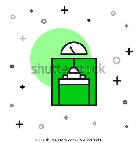 Filled outline Lift icon isolated on white background. Elevator symbol.  Vector