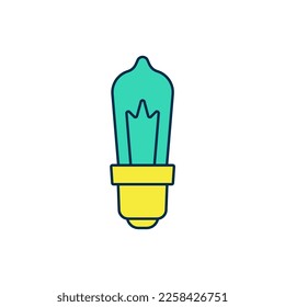 Filled outline Light bulb with concept of idea icon isolated on white background. Energy and idea symbol. Inspiration concept.  Vector