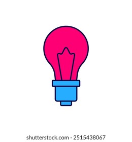 Filled outline Light bulb with concept of idea icon isolated on white background. Energy and idea symbol. Inspiration concept.  Vector