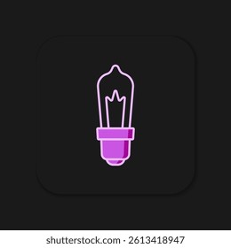 Filled outline Light bulb with concept of idea icon isolated on black background. Energy and idea symbol. Inspiration concept. Flat filled outline style with shadow. Vector