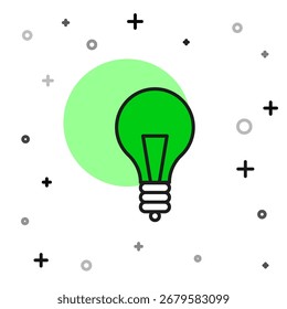 Filled outline Light bulb with concept of idea icon isolated on white background. Energy and idea symbol. Inspiration concept.  Vector