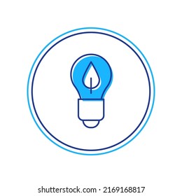 Filled outline Light bulb with leaf icon isolated on white background. Eco energy concept. Alternative energy concept.  Vector