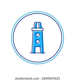 Filled outline Lighthouse icon isolated on white background.  Vector