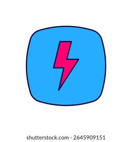 Filled outline Lightning bolt icon isolated on white background. Flash sign. Charge flash icon. Thunder bolt. Lighting strike.  Vector
