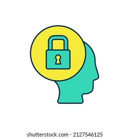 Filled outline Lock icon isolated on white background. Padlock sign. Security, safety, protection, privacy concept.  Vector