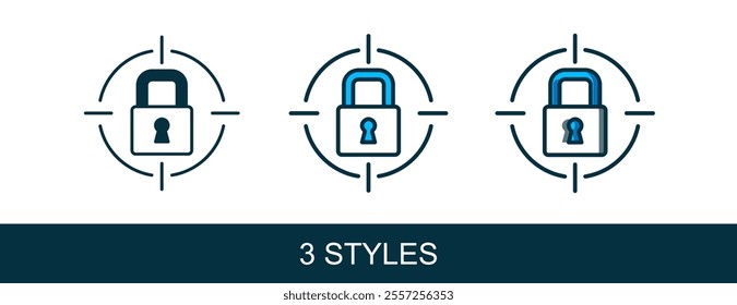 Filled outline Lock icon isolated on white background. Padlock sign. Security, safety, protection, privacy concept.  Vector