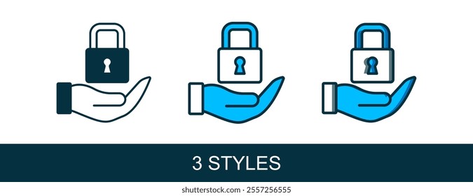 Filled outline Lock icon isolated on white background. Padlock sign. Security, safety, protection, privacy concept.  Vector